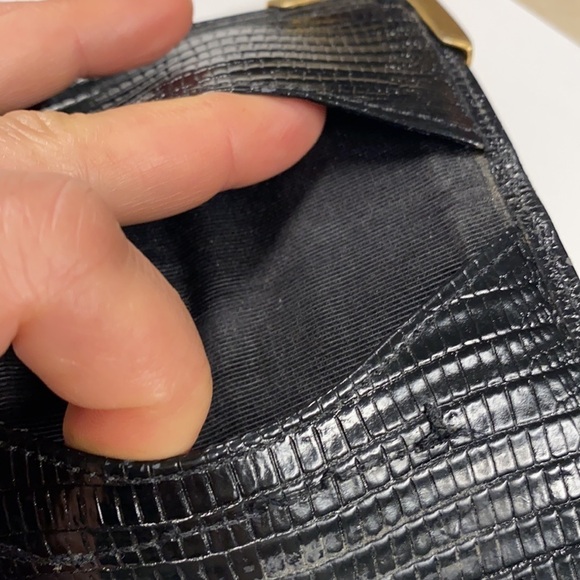 Croc Embossed Leather Business Credit Card Holder - Picture 3 of 8